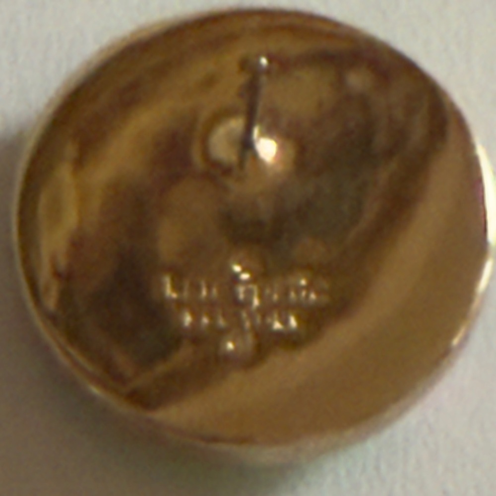 Kate Spade Gold Tone Ribbon Button Stud Earrings Large - Picture 5 of 6